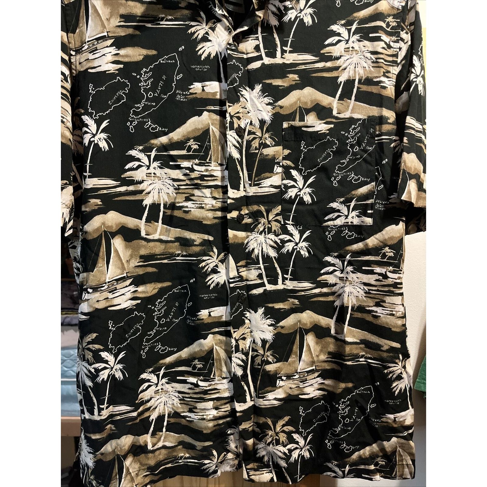 Other Crazy Horse Men's M Black Floral Button Rayon Hawaiian Shirt Size US M / EU 48-50 / 2 - 7 Thumbnail