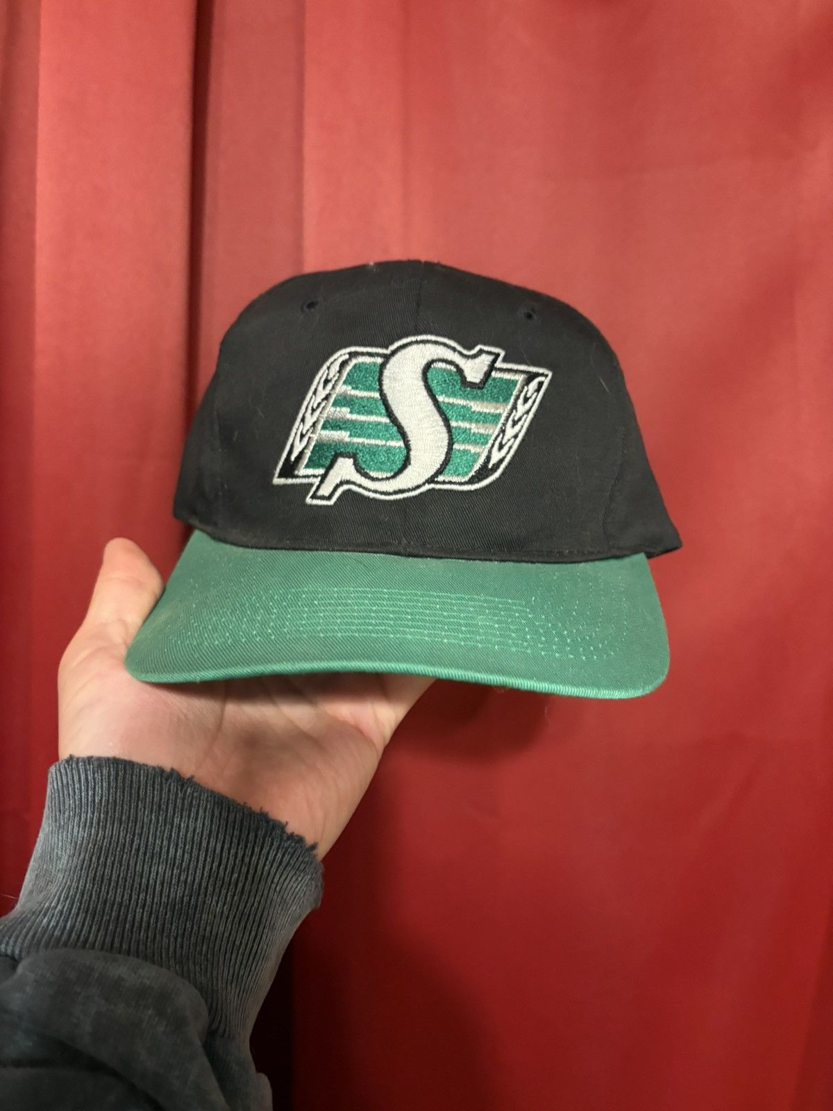 Starter Vintage Saskatchewan Roughrider Hat 90’s Starter CFL Grail Size ONE SIZE - 6 Thumbnail