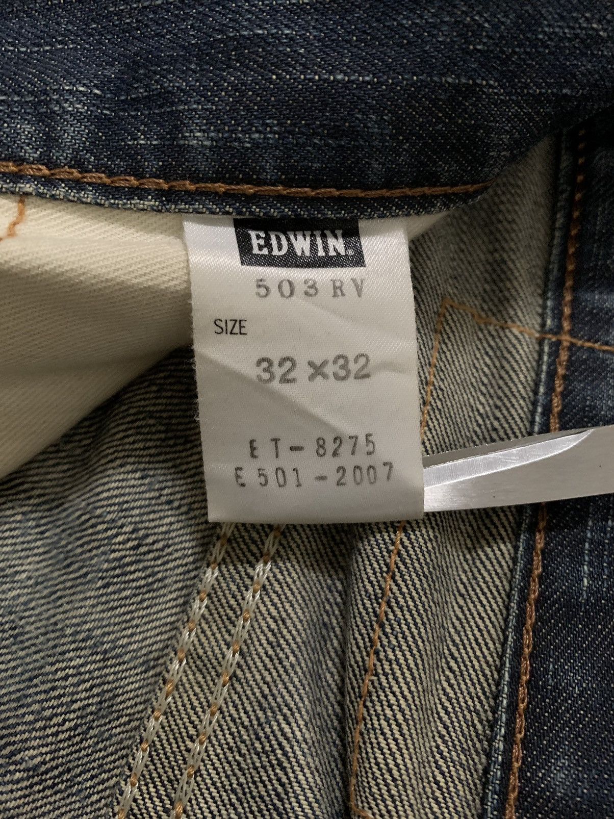 Edwin Vintage Edwin 503 Whiskers Mud Wash Loose Distressed Jeans Size US 33 - 20 Thumbnail