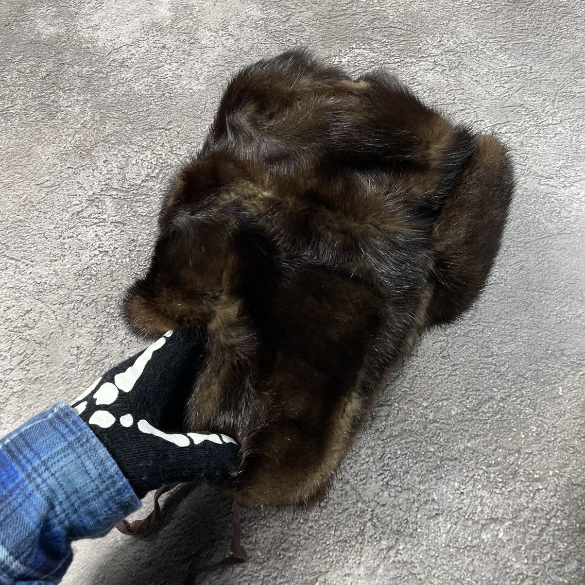 Vintage Vintage 90s Mohair Beanie Dark Brown Grunge Alt Cropped OS Size ONE SIZE - 4 Thumbnail