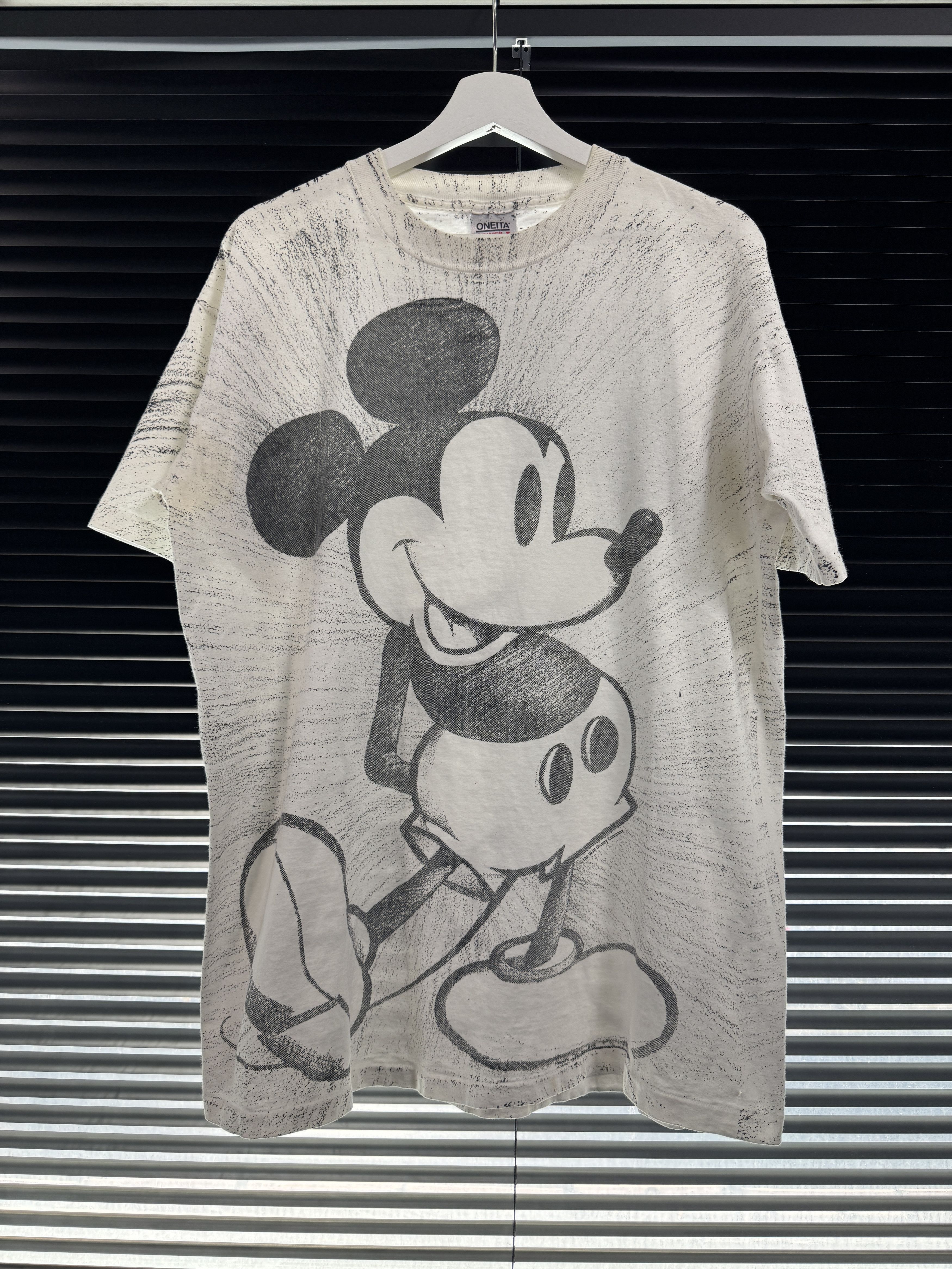 Vintage Vintage 90s Mickey Mouse Sketches AOP Shirt Size US XL / EU 56 / 4 - 1 Thumbnail