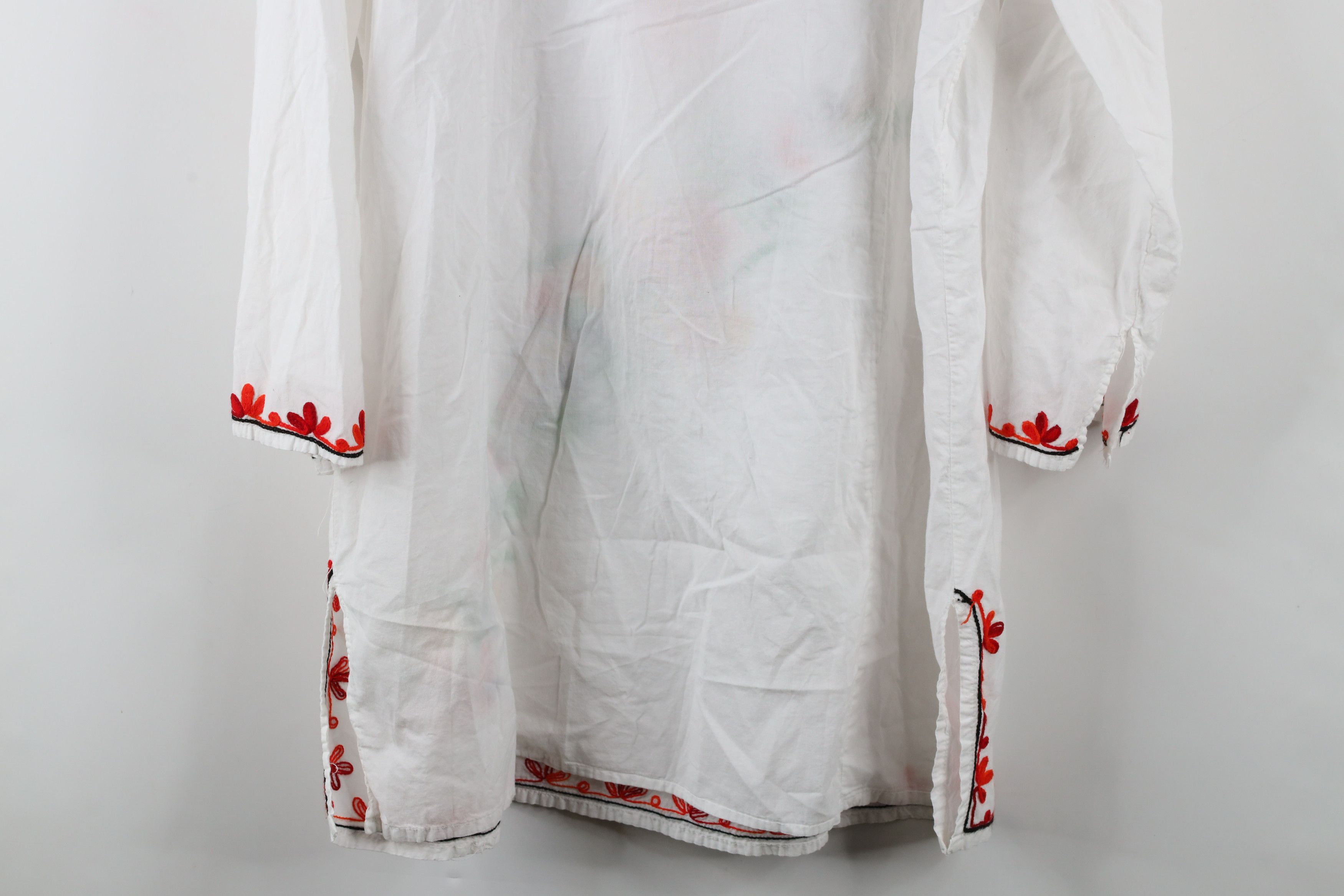 Vintage Vintage 90s Boho Chic Embroidered Blouse Top Hippy White Size XXL / US 16-18 / IT 52-54 - 13 Thumbnail