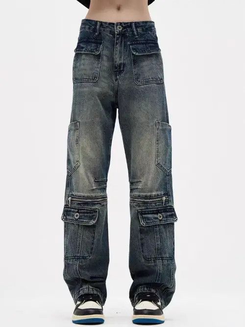 Japanese Brand Minami x Chiba Light Blue High Street Vintage Loose Jeans Size US 32 / EU 48 - 8 Thumbnail