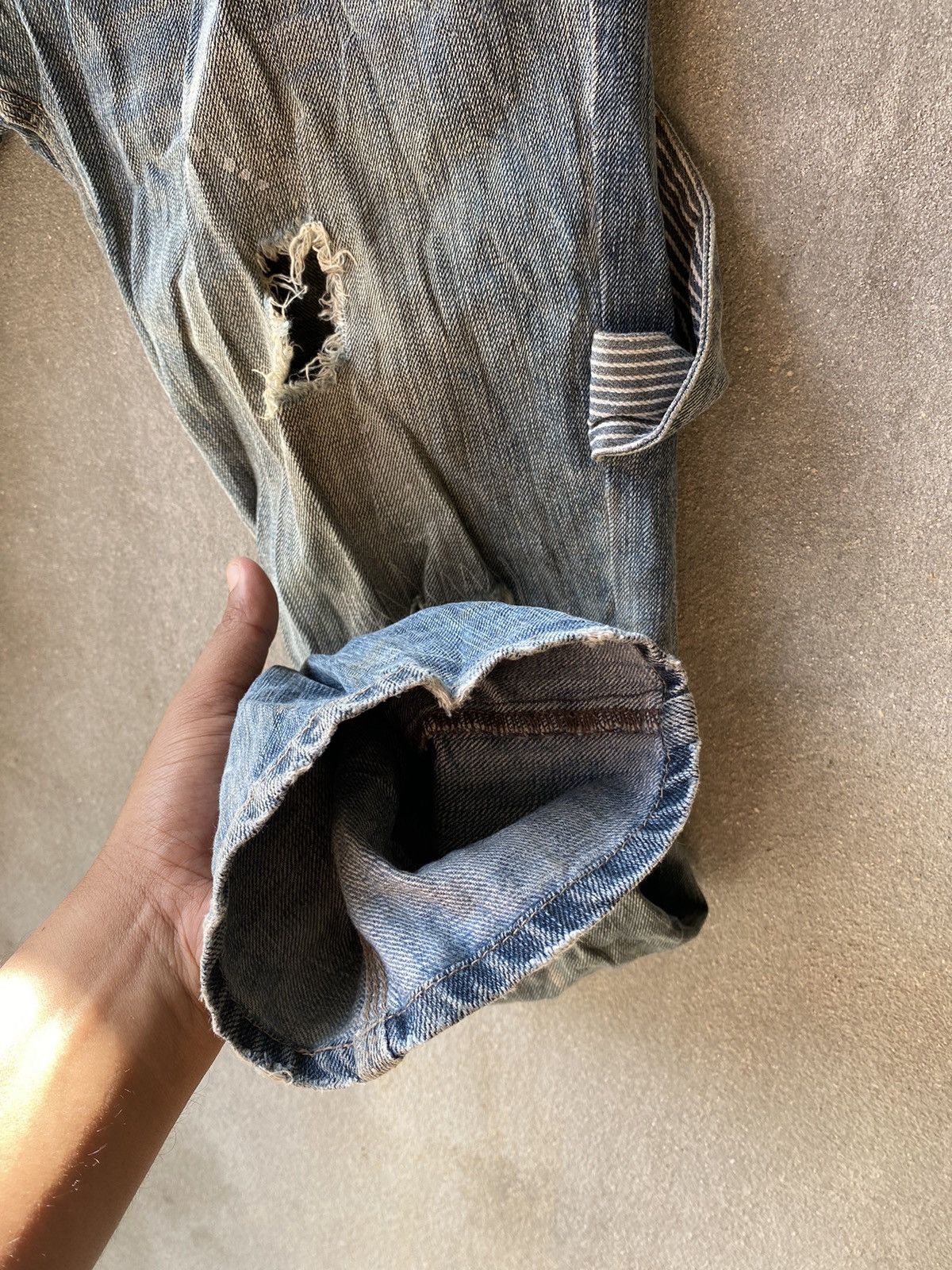 Designer × PPFM PPFM Distressed Denim Pants Like Punk Rock Style Size US 32 / EU 48 - 6 Thumbnail
