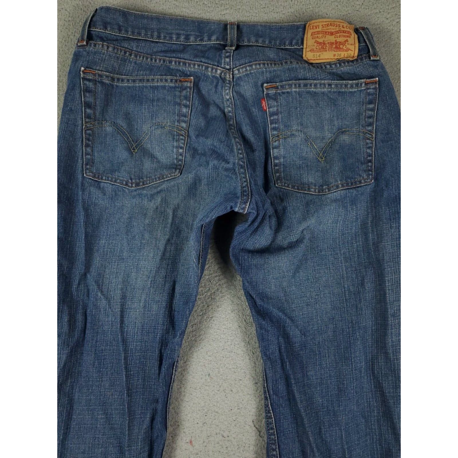 Levi's Levis 514 Straight Leg Jeans Mens 36x32 Blue Cotton Casual Regular Fit Size US 36 / EU 52 - 7 Thumbnail