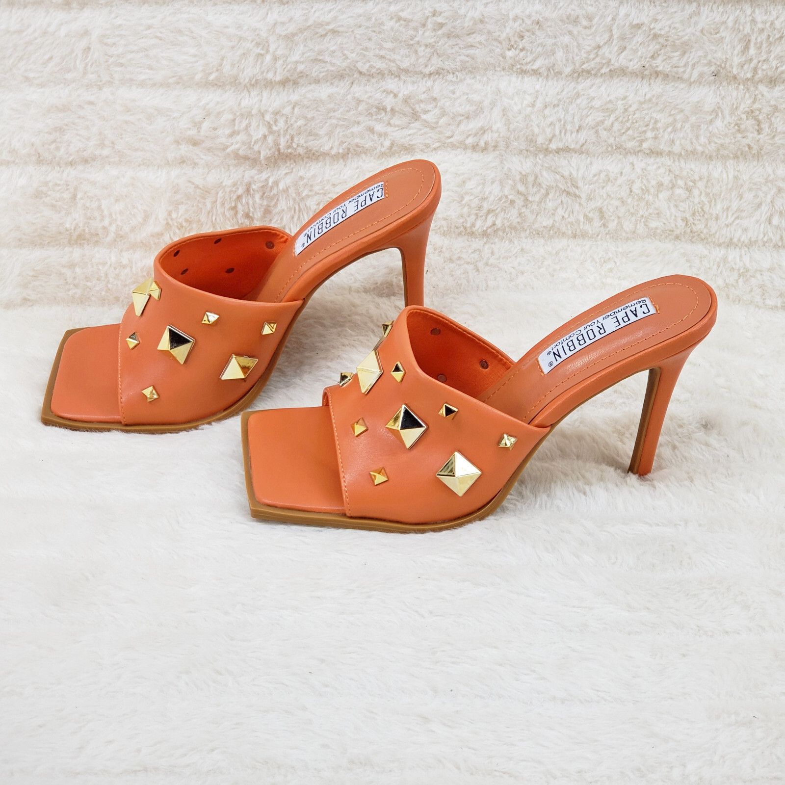 Other Popo Slip On Square Open Toe High Heel Clogs Mules Slides (U Size US 9 / IT 39 - 1 Thumbnail