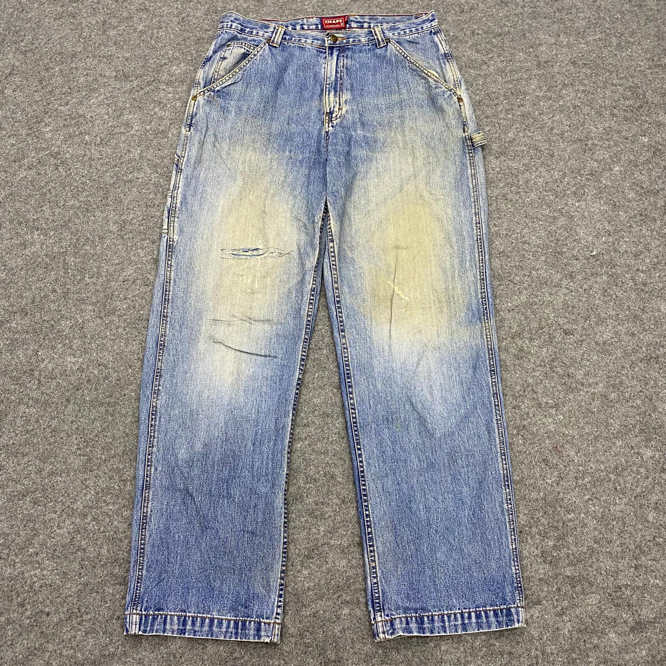 Chaps 💥Best Offer💥Vintage Chap Denim Canperter Distressed Denim Size US 34 / EU 50 - 1 Thumbnail