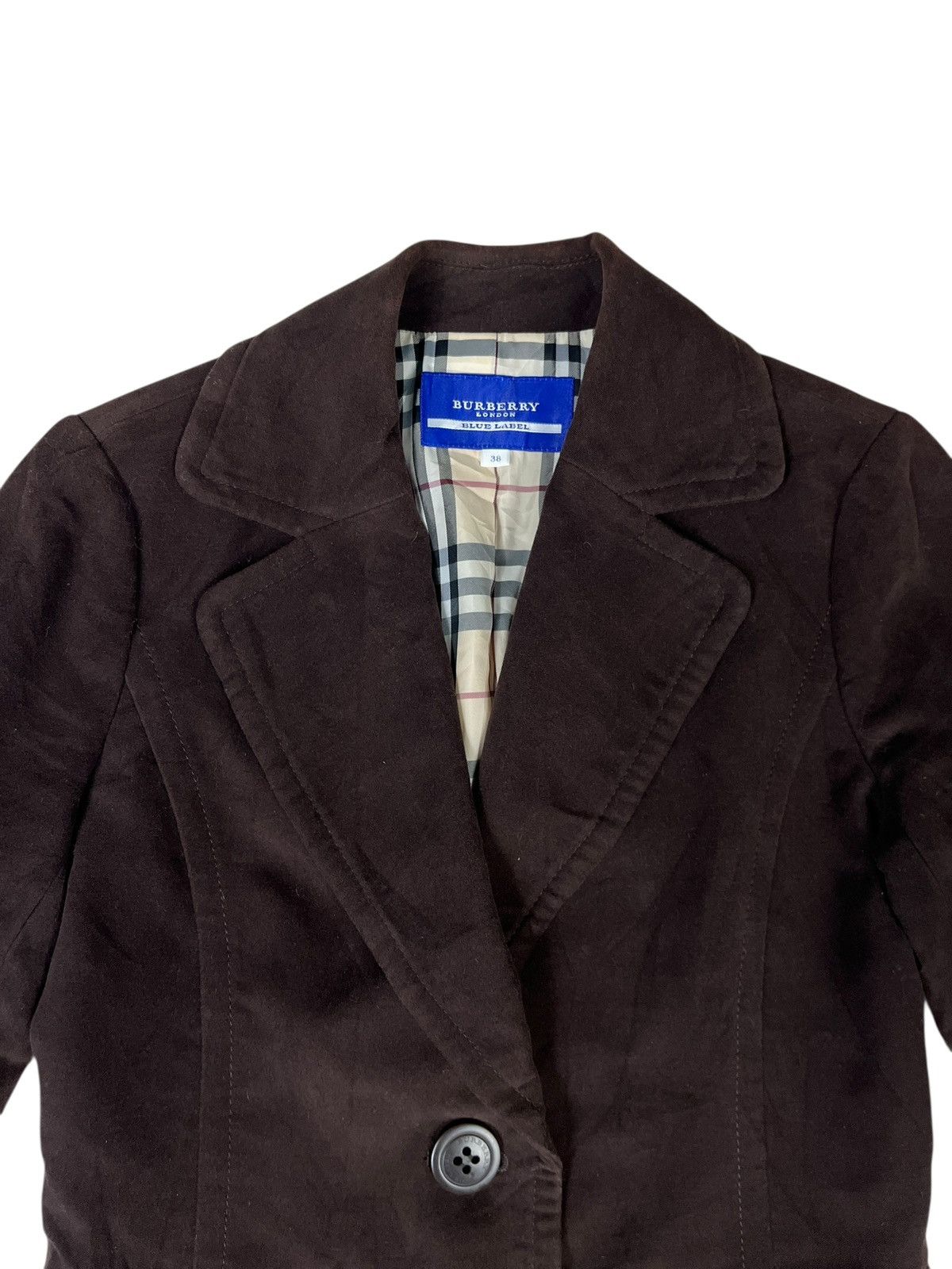 Burberry Burberry Blue Label Brown Velvet Cropped Jacket Blazer Size S / US 4 / IT 40 - 4 Thumbnail
