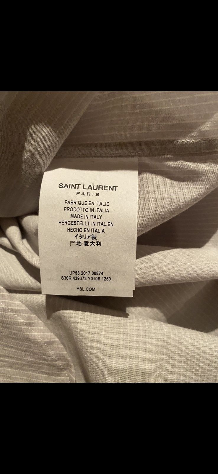 Saint Laurent Paris $890 🤑 SS18 Saint Laurent off white silk blend poplin shirt Size 38R - 24 Thumbnail