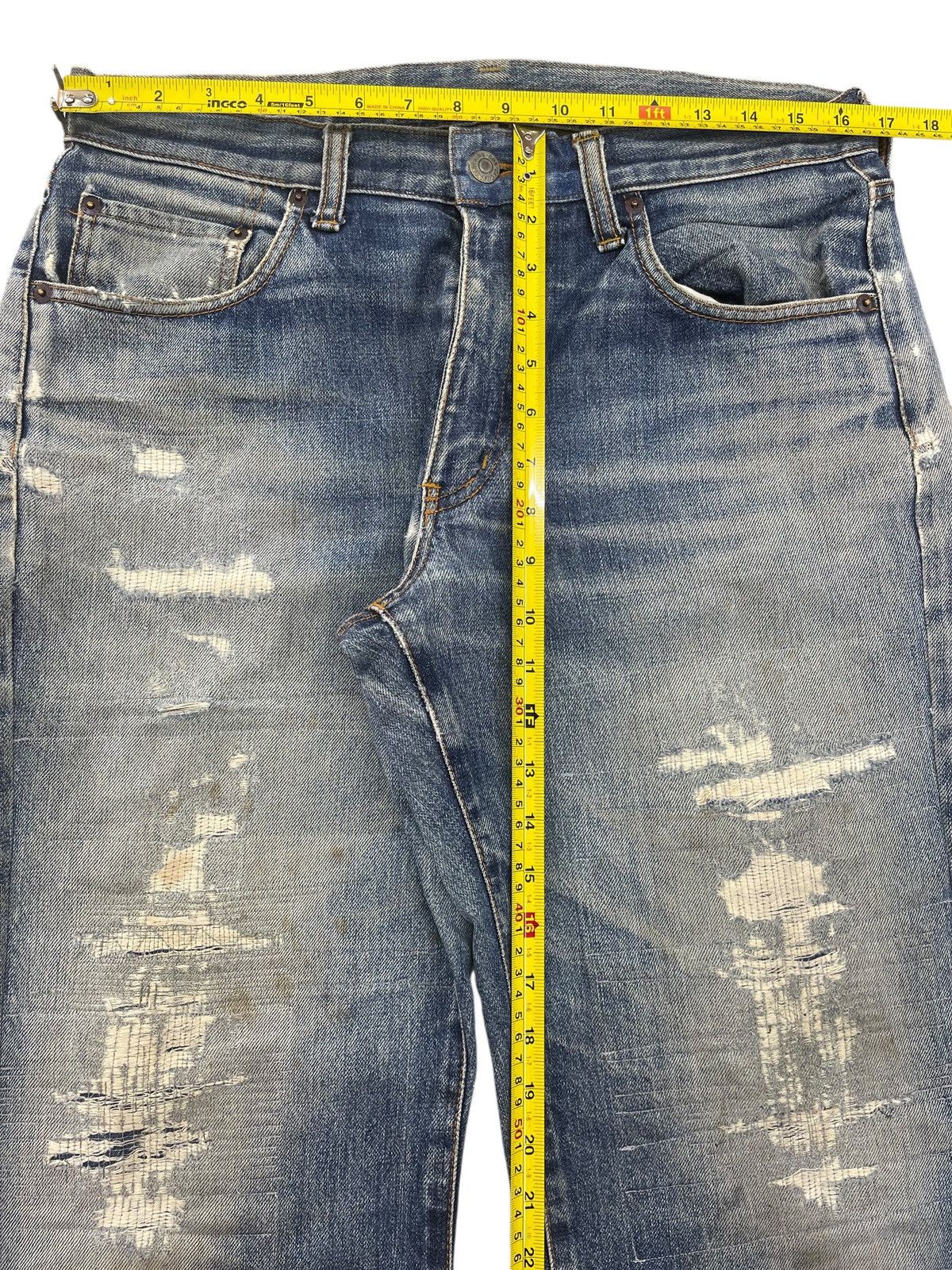 Japanese Brand COX Japanese Brand Light Wash Distressed Straight Jeans Size US 34 / EU 50 - 6 Thumbnail
