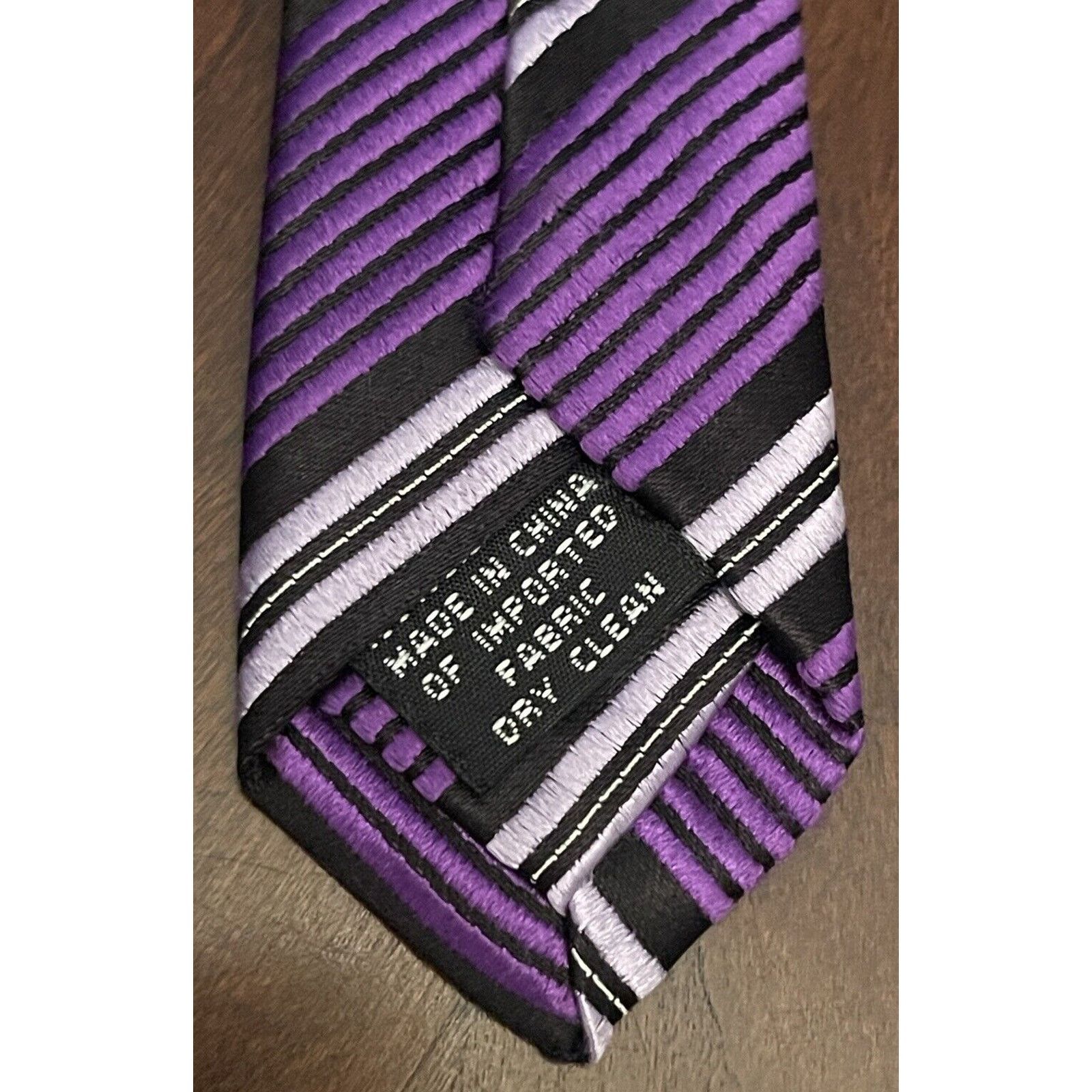 Calvin Klein Calvin Klein Purple Black 100% Silk Made In China Size ONE SIZE - 7 Thumbnail