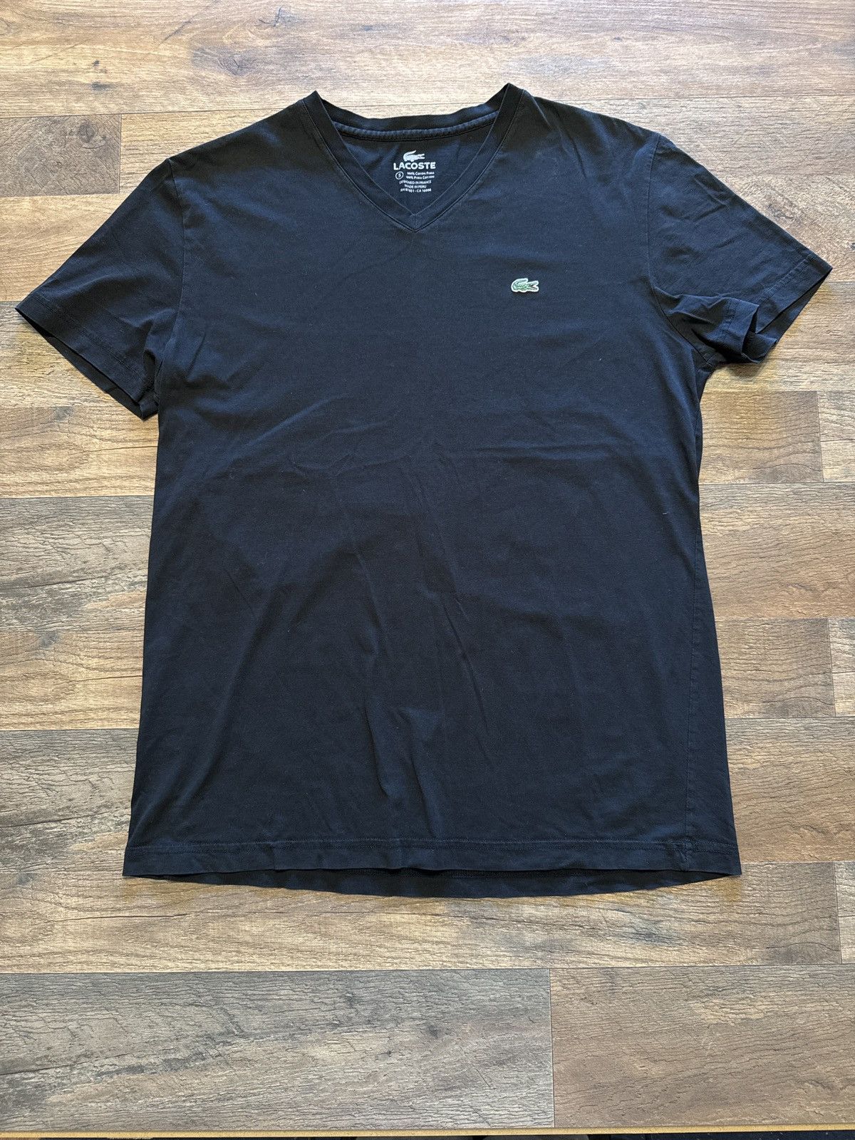 Lacoste Lacoste V-Neck Black Tee Size US L / EU 52-54 / 3 - 1 Thumbnail