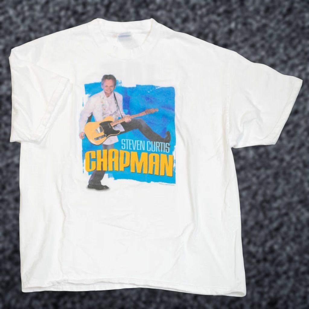 Hanes VINTAGE Hanes Shirt XL Live Out Loud Band Tour Tee 23x29 White 80s 90s Music Punk Mens Size US XL / EU 56 / 4 - 1 Thumbnail