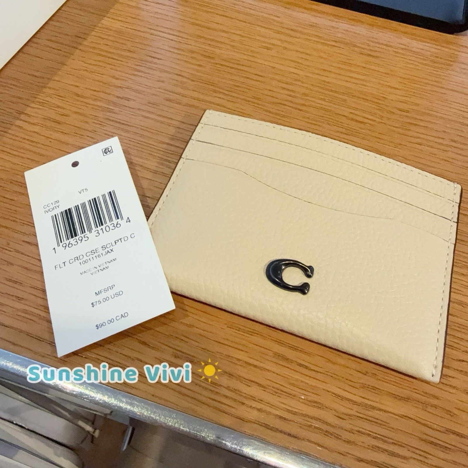 Coach NWT Coach Official Essential Card Case Leather cc129 ivory Size ONE SIZE - 4 Thumbnail