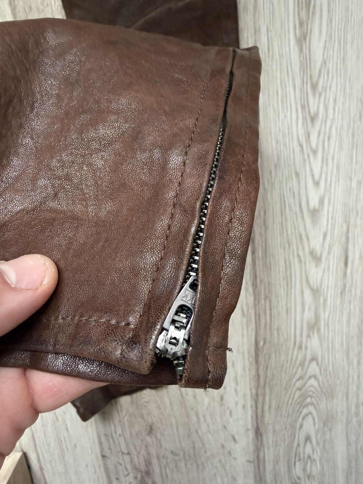 J Brand J Brand Brown Stretch Lamb Leather Zip Pants Size 25 Size 25" / US 0 / IT 36 - 8 Thumbnail