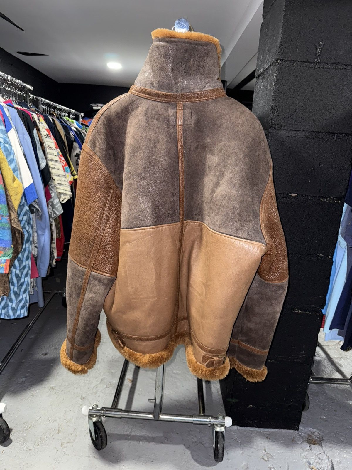 Aimé Leon Dore Hooded Shearling Jacket Brown Chestnut 2XL