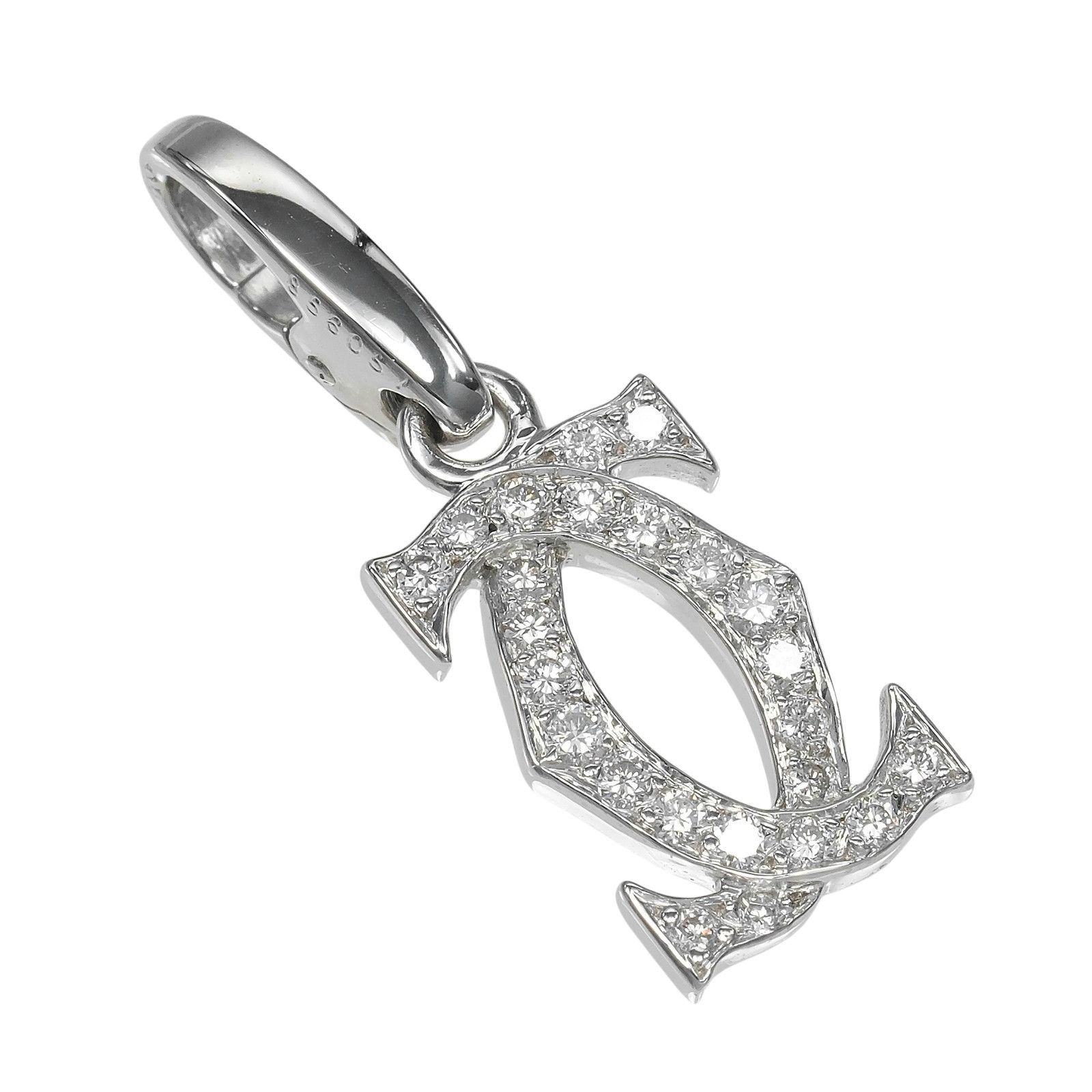 Cartier Cartier Cartier 2C Charm Au750 White Gold Diamond Pendant Precious Metal Pendant DUTY FREE for USA Size ONE SIZE - 1 Thumbnail