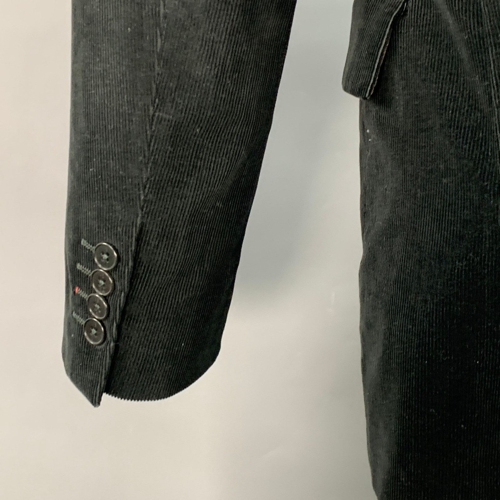 Paul Smith Size 38 Black Corduroy Cotton Notch Lapel Sport Coat Size 38R - 5 Thumbnail