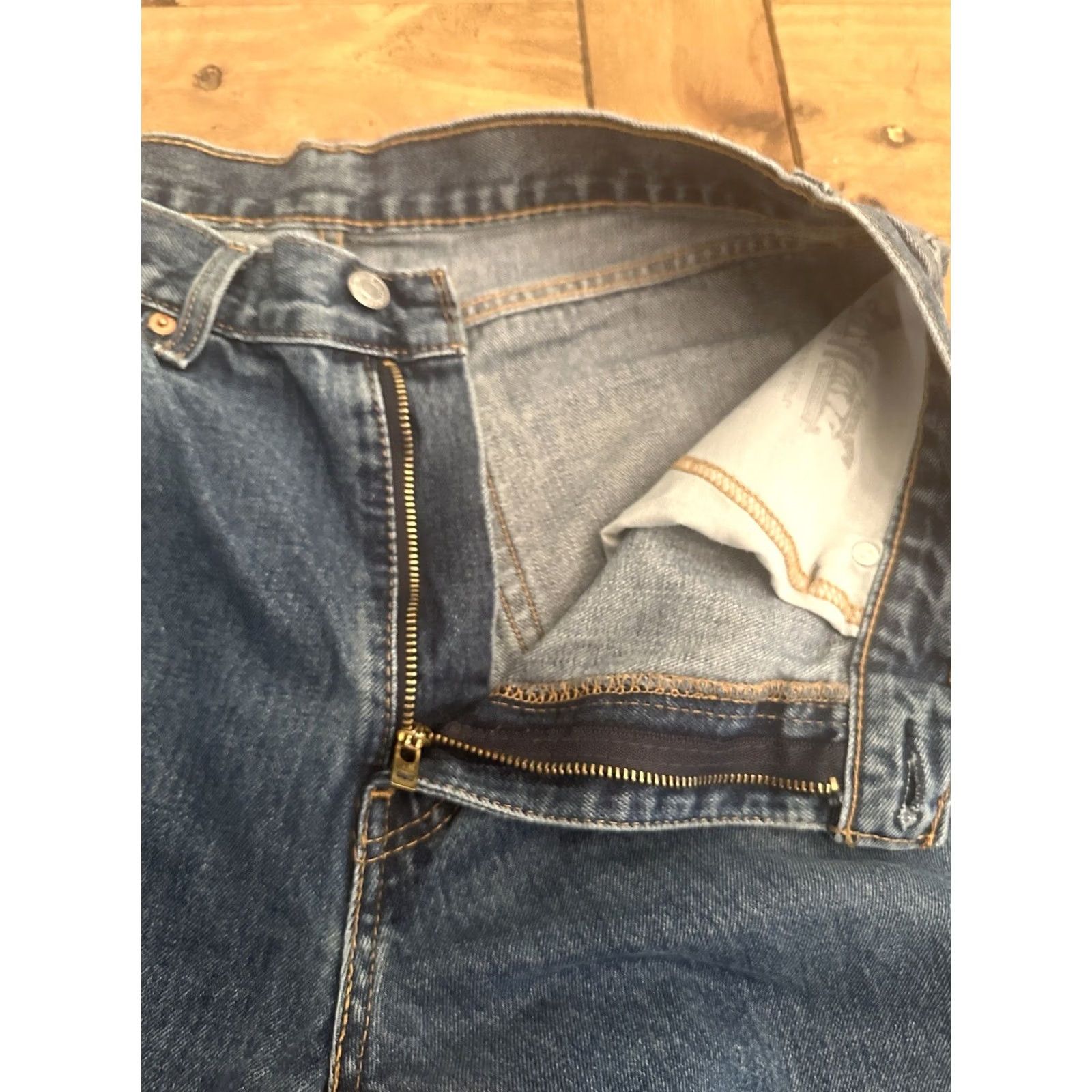 Levi's Levi's 505 Jeans Mens 36x34" Blue Denim Straight Regular Fit Red Tab Pants Shirt? Size US 36 / EU 52 - 6 Thumbnail