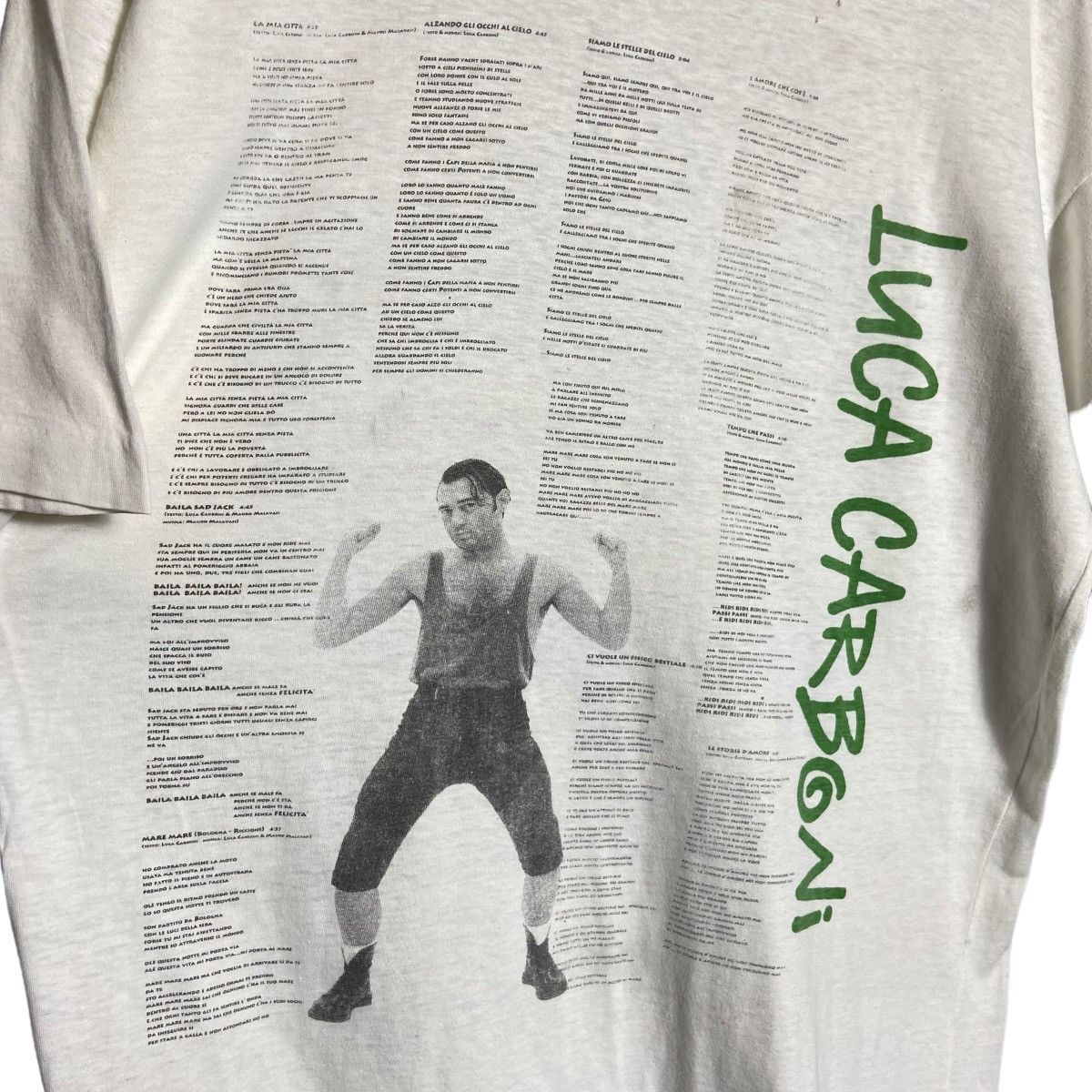 Band Tees × Vintage Vintage 90s Luca Carboni Tour Band Tee Size US L / EU 52-54 / 3 - 4 Thumbnail