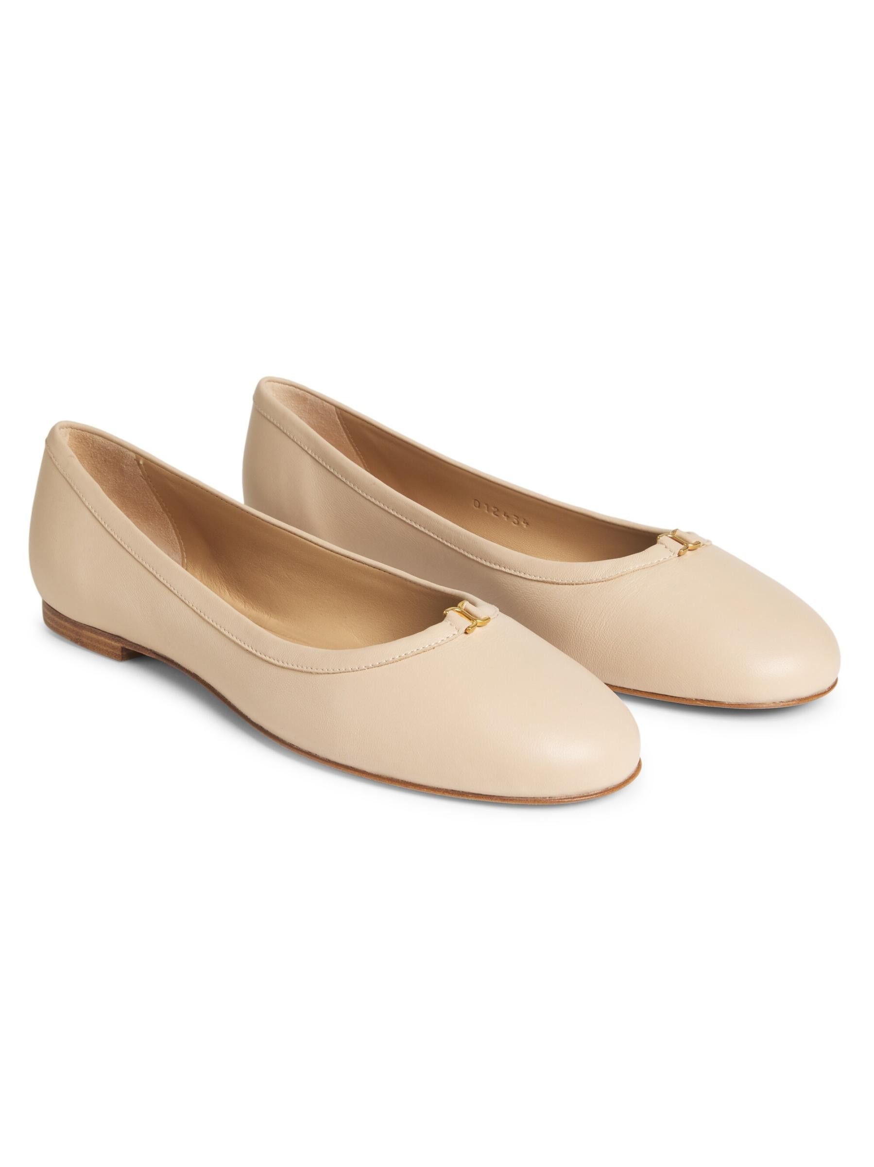 oc11z0525 Marcie Leather Ballet Flats in Beige