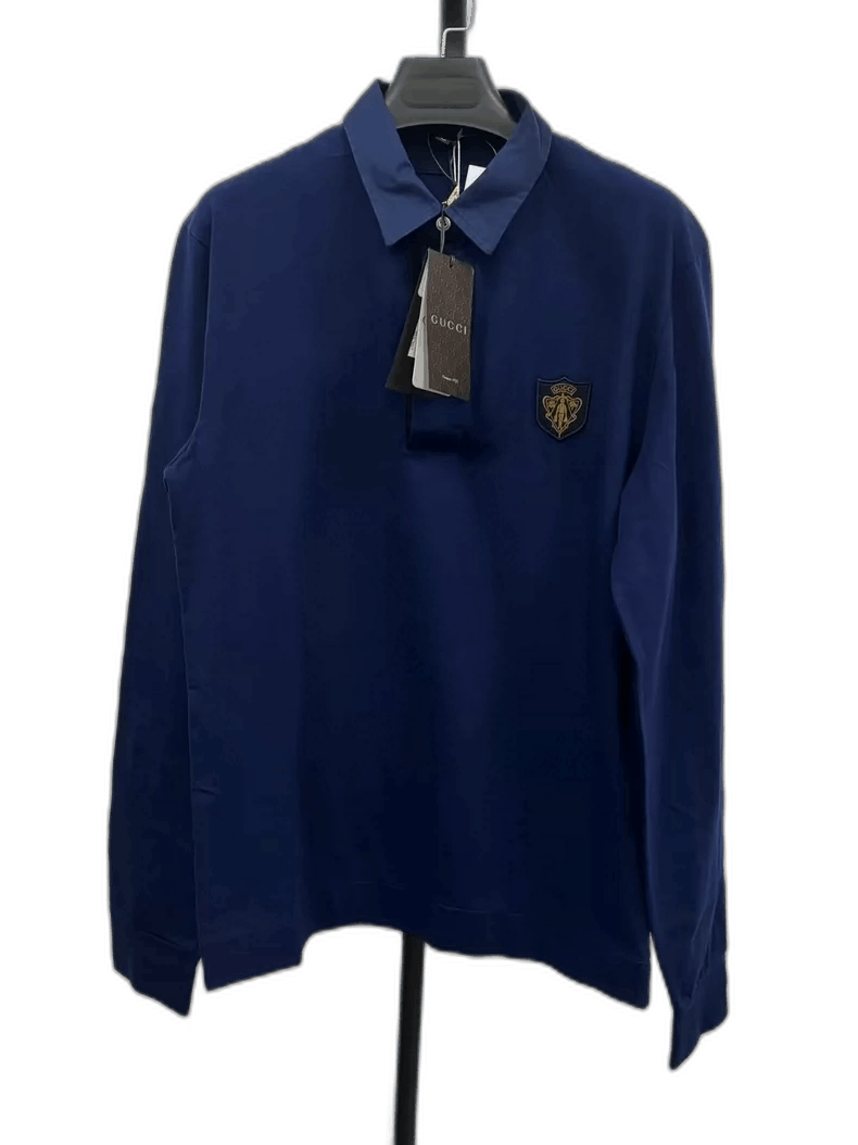 Gucci GUCCI Long Sleeve Polo Shirt with Badge-2505 Size US M / EU 48-50 / 2 - 1 Thumbnail