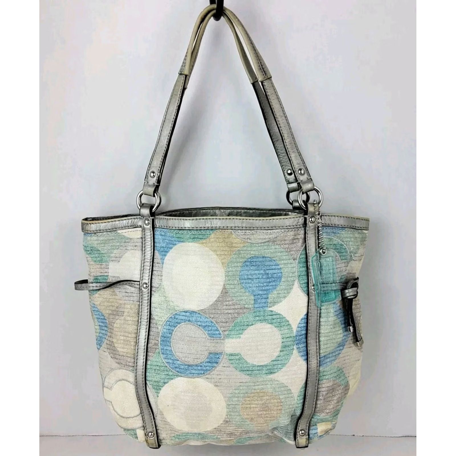Coach Coach Audrey Metallic Graphic Op Art Cinched Tote 19573 Shoulder Handbag Purse Women Sat in Multi-Color Size ONE SIZE - 2 Thumbnail
