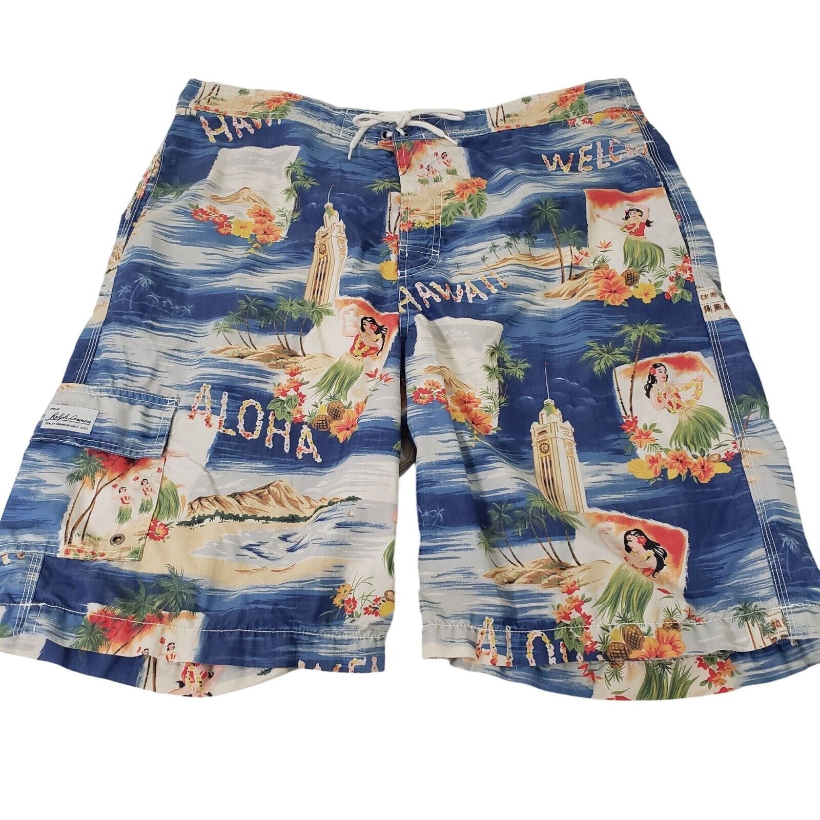 Polo Ralph Lauren Polo Ralph Lauren Hawaiian Hula Girl Swim Shorts Mens Sz L Size US 36 / EU 52 - 2 Thumbnail
