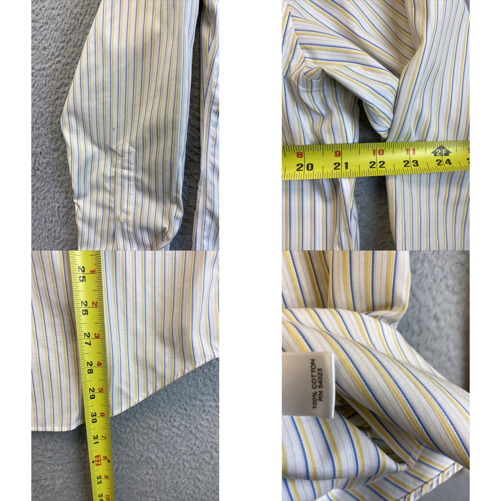 Banana Republic Banana Republic Men's Dress Shirt Medium Long Sleeve Collared Button-Down Multicolor Cotton Slimming Size 40R - 8 Thumbnail