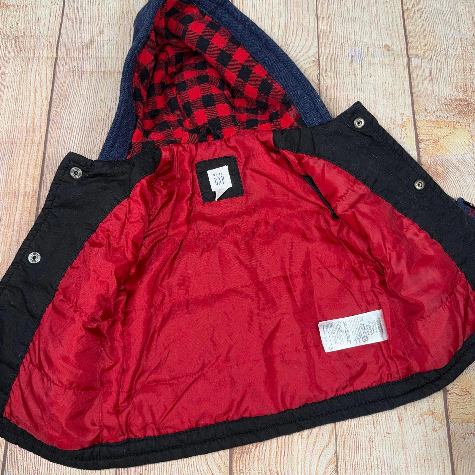 Gap Baby GAP 6-12 Month Blue Duffle Coat with Red Plaid Lining Size US XXS / EU 40 - 5 Thumbnail