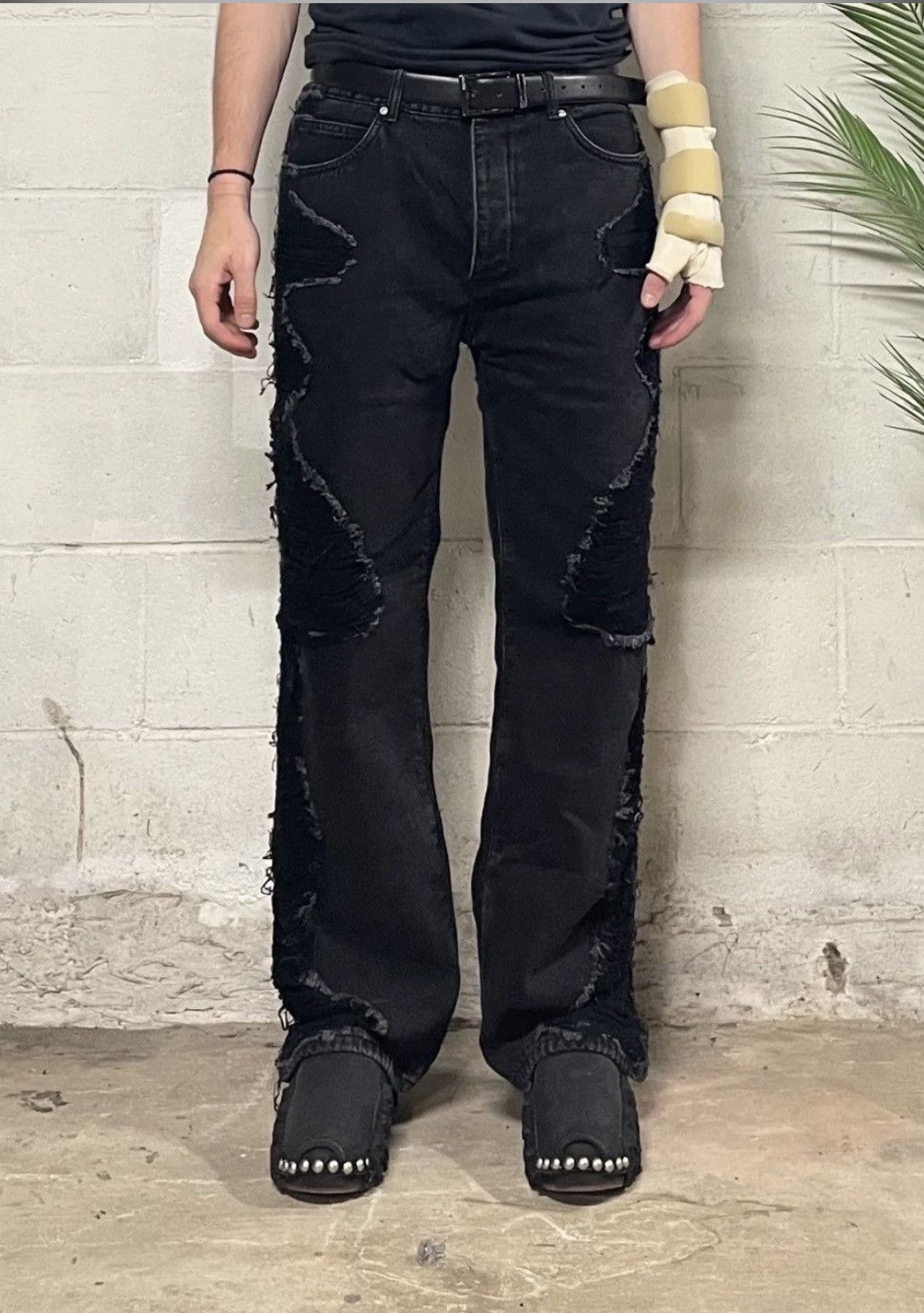 Japanese Brand Faisean Dia Black Perimeter Jeans Size US 34 / EU 50 - 6 Thumbnail