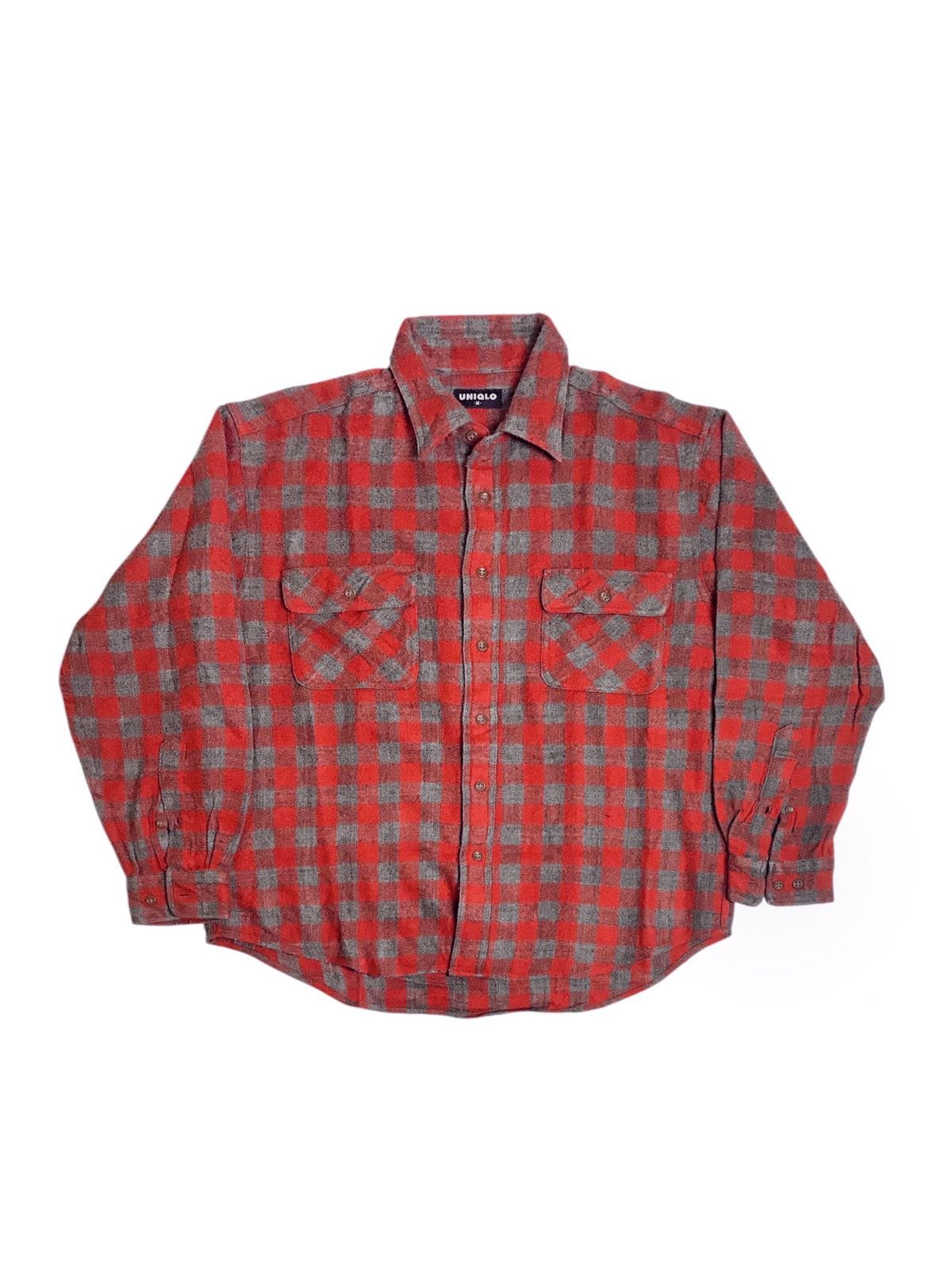 Japanese Brand × Uniqlo × Vintage Uniqlo Double Pocket Vintage Plaid Wool Flannel Size US XL / EU 56 / 4 - 1 Thumbnail