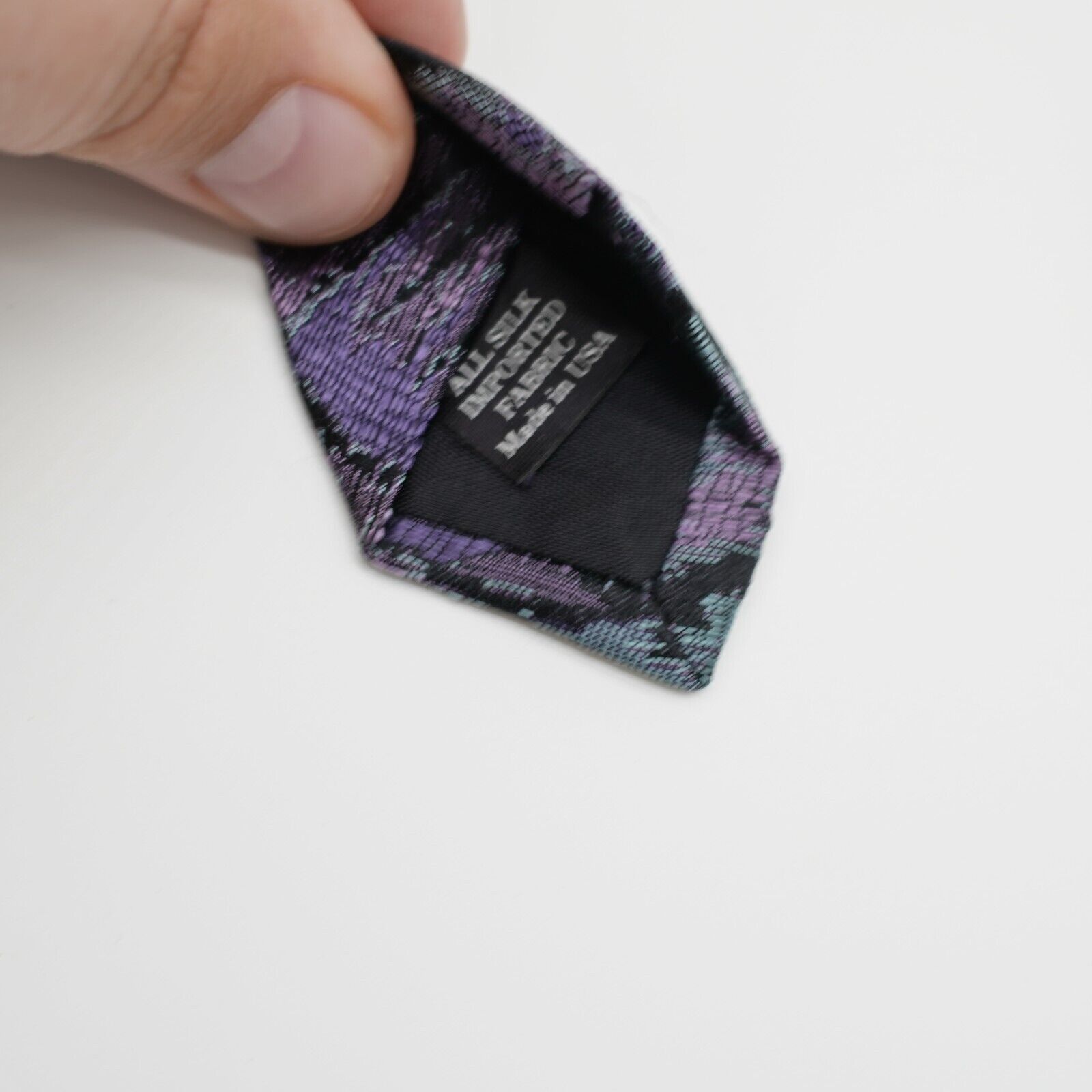 Bachrach Bachrach Teal Black Purple Woven Floral Silk Tie Size ONE SIZE - 5 Thumbnail
