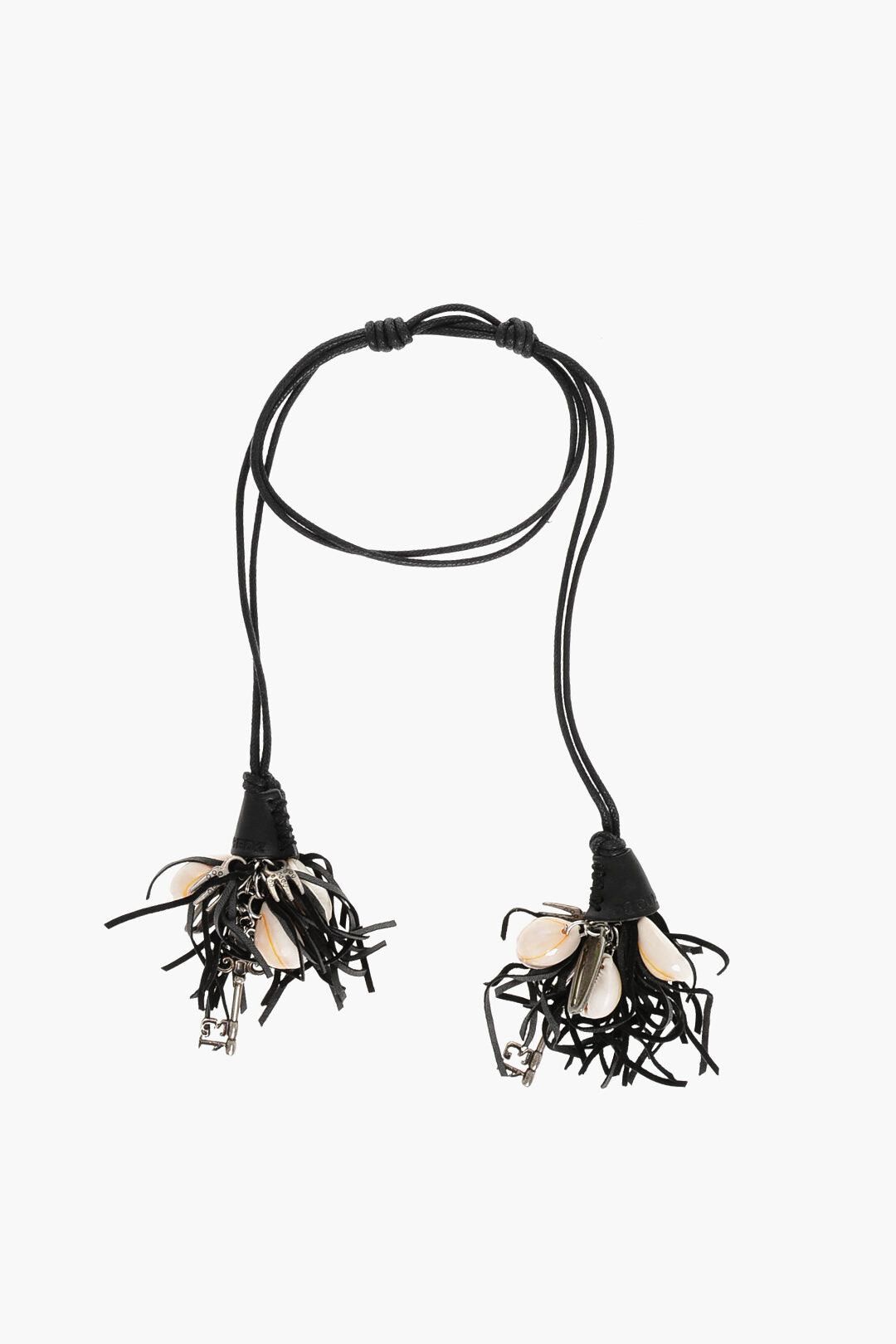 Dsquared2 Leather Bracelet with Shells and Fringes Size ONE SIZE - 1 Thumbnail
