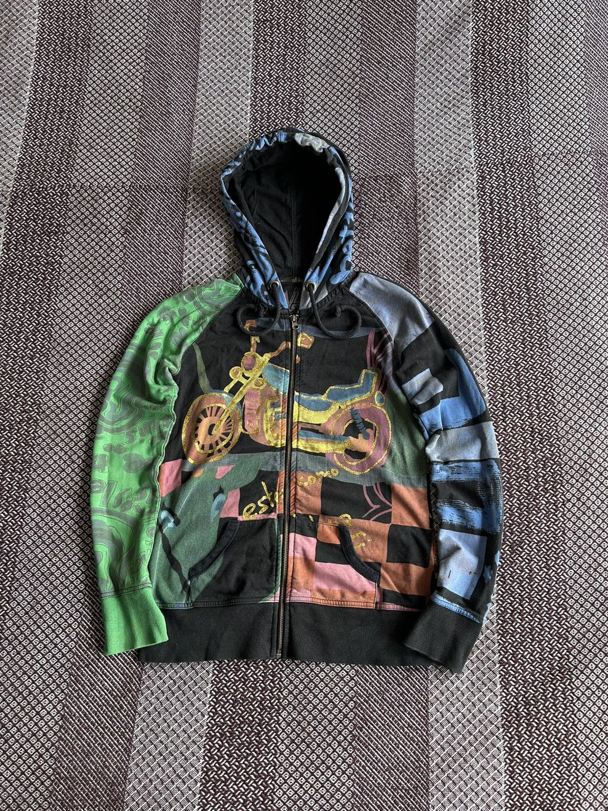 Japanese Brand × Vintage Vintage 90s Art Zip Up Hoodie Streetwear Size S Size S / US 4 / IT 40 - 1 Thumbnail
