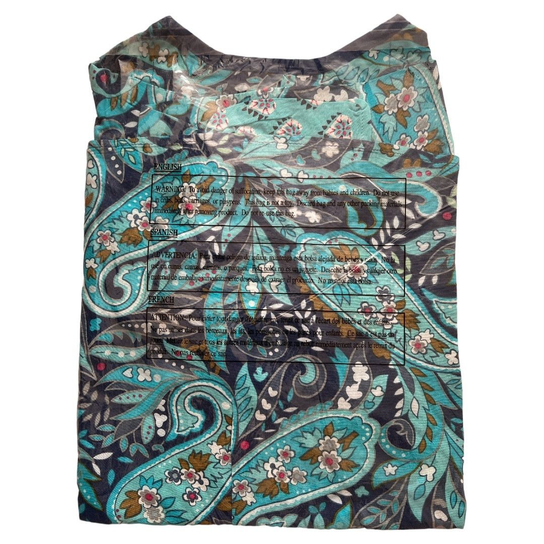 Vera Bradley VERA BRADLEY Blue Daisy Paisley Kelsey Flutter Top, M Size M / US 6-8 / IT 42-44 - 6 Thumbnail