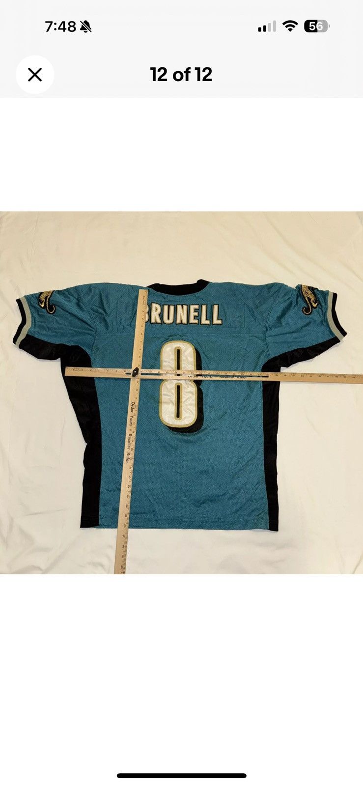 Nike Nike Pro Line Mark Brunell Jaguars Jags Sewn NFL Jersey 2XL Size US XXL / EU 58 / 5 - 10 Thumbnail