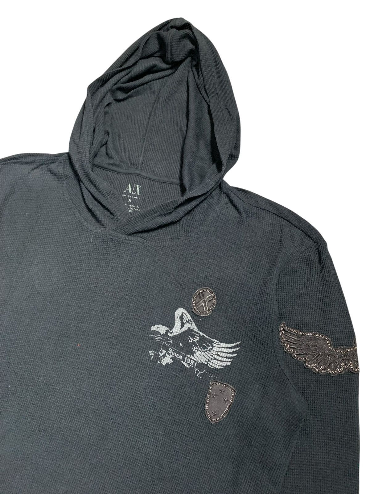 Armani Exchange Vintage Armani Exchange Thermal Hoodie EMBROIDERY Size US M / EU 48-50 / 2 - 3 Thumbnail