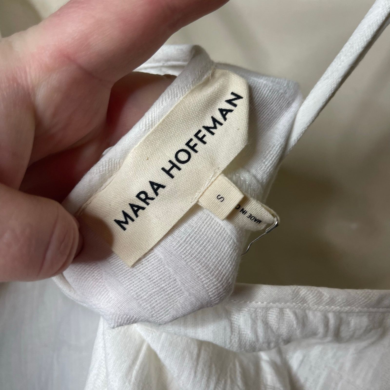 Mara Hoffman MARA HOFFMAN Carly Jumpsuit in white cotton linen blend sz S Size 26" / US 2 / IT 38 - 10 Thumbnail