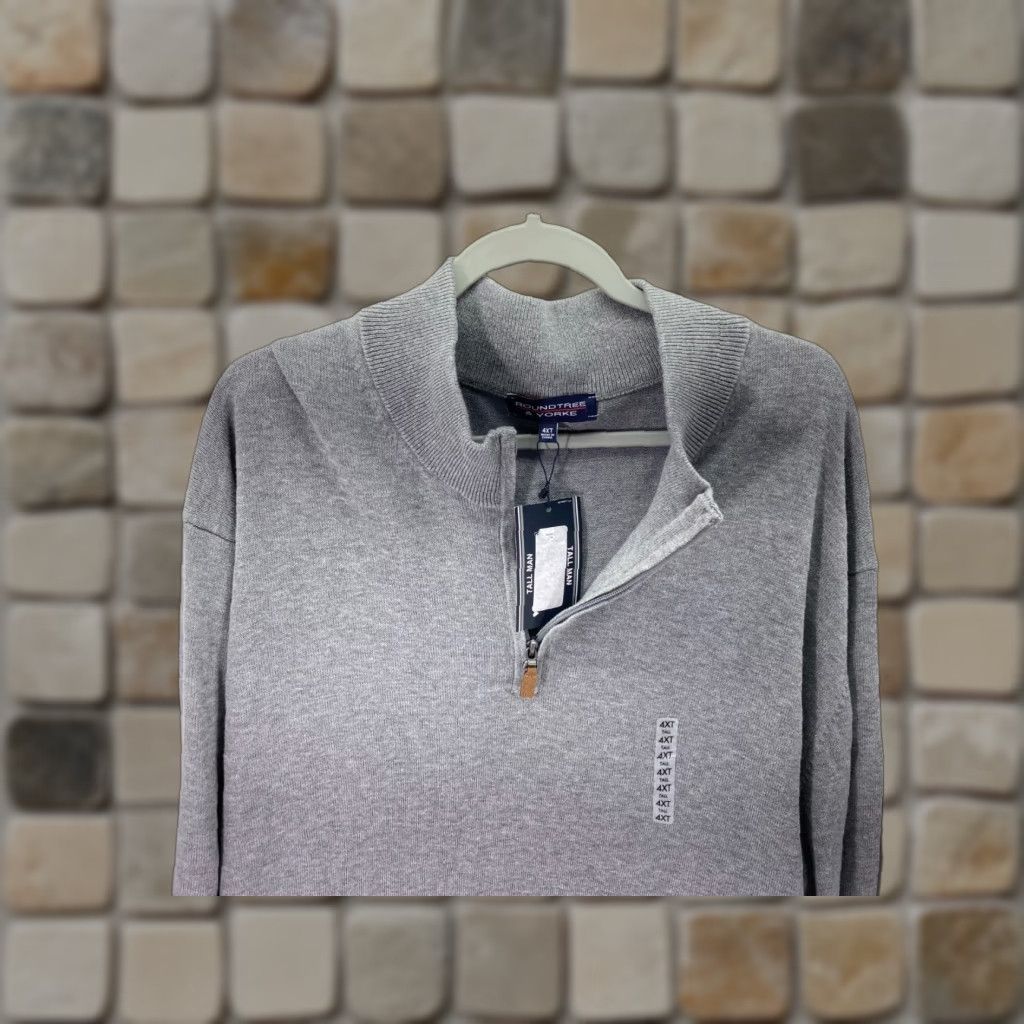 Roundtree & Yorke Roundtree & Yorke Sweater Mens 4XL Gray Pullover 1/4 Zip Tight Knit Classic NWT Size US XXL / EU 58 / 5 - 1 Thumbnail