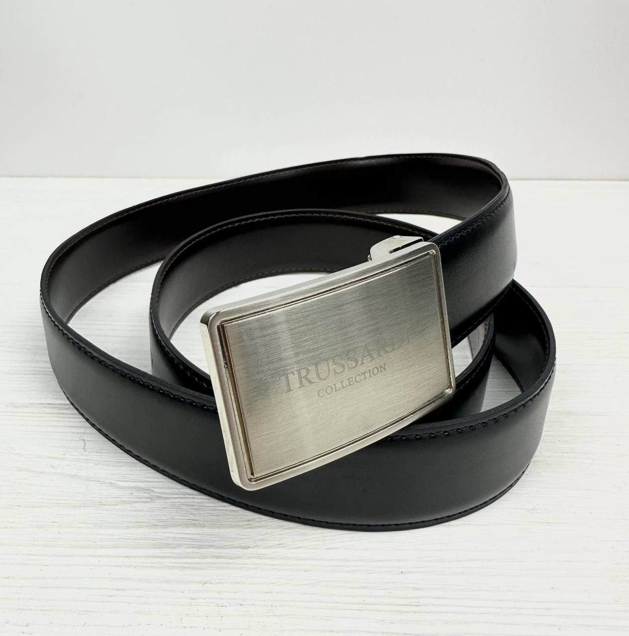 Trussardi Trussardi Collection Leather Belt Metal Buckle Made in Italy Size 38 - 3 Thumbnail