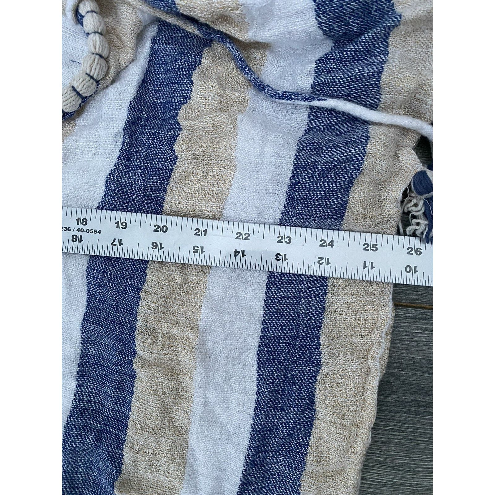 Gypsy Gypsie Blu Boho Striped Poncho Rope Tasel Top Size M A000207 Size ONE SIZE - 8 Thumbnail