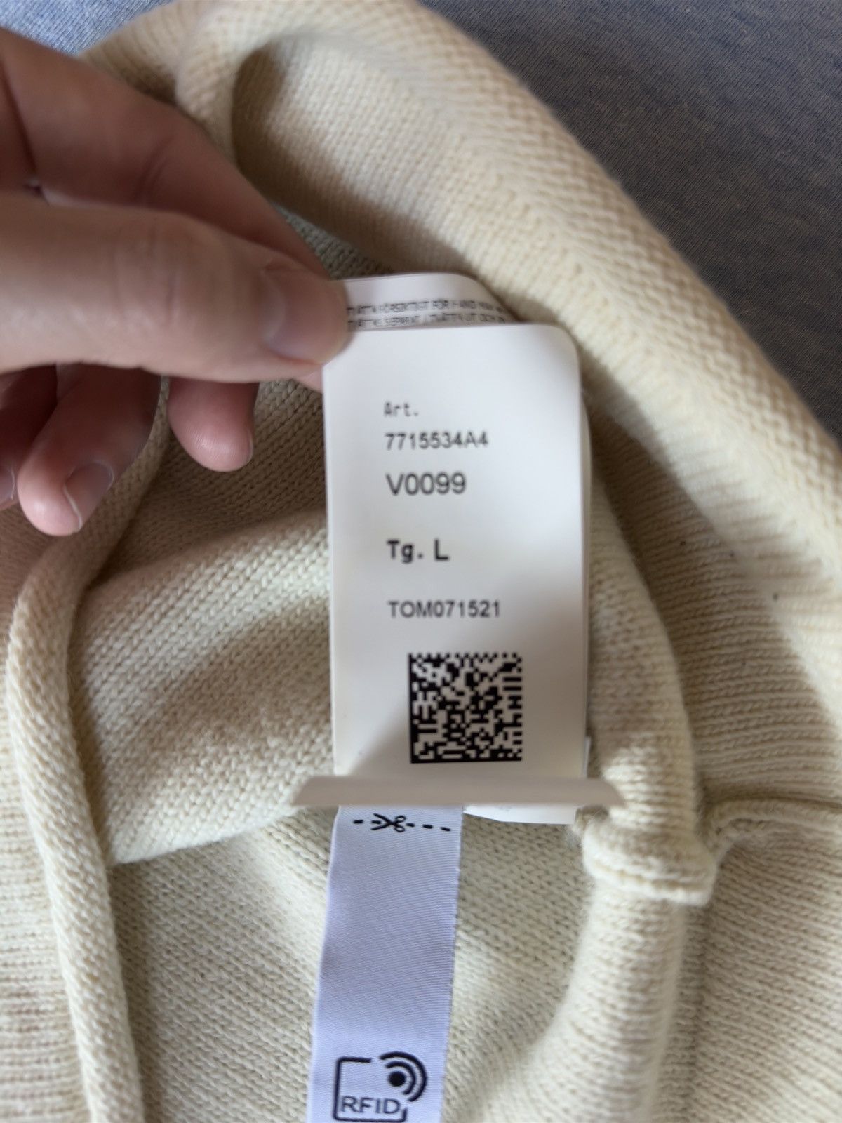 Stone Island Stone Island Wool Cream Sweater Size US L / EU 52-54 / 3 - 5 Thumbnail