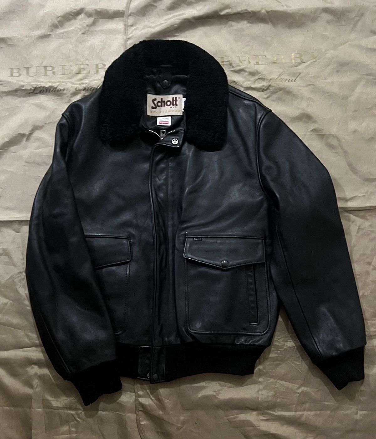 Supreme SUPREME®/SCHOTT® LEATHER A-2 FLIGHT JACKET size L $2000 | Grailed