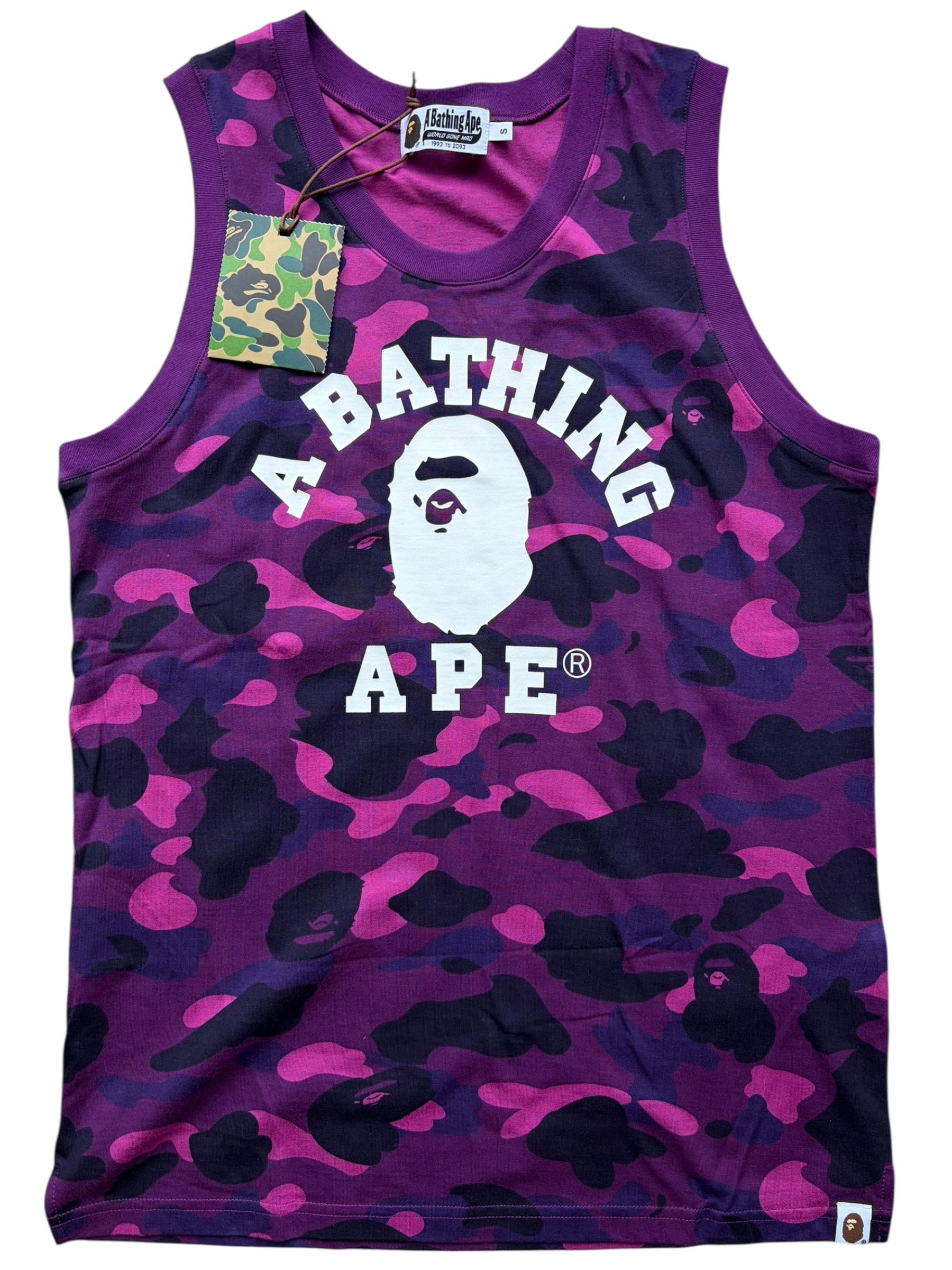 Bape Bape Purple Camo White College Logo Sleeveless Tank Top Size US S / EU 44-46 / 1 - 1 Thumbnail