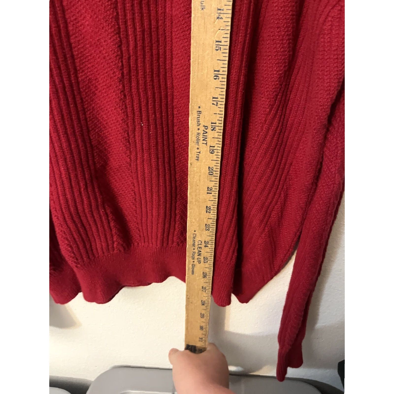 Calvin Klein Calvin Klein Men's Sweater 1/4 Zip Mock Neck Large Red Ribbed Men's Size US L / EU 52-54 / 3 - 4 Thumbnail