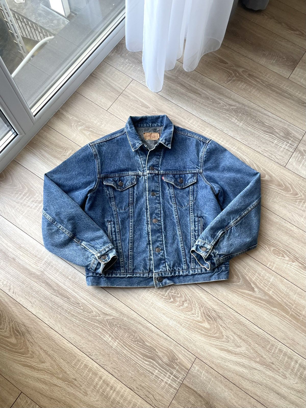 Levi's Vintage 90s Levis Made In USA Lined Denim Trucker Jacket 44L Size US M / EU 48-50 / 2 - 10 Thumbnail