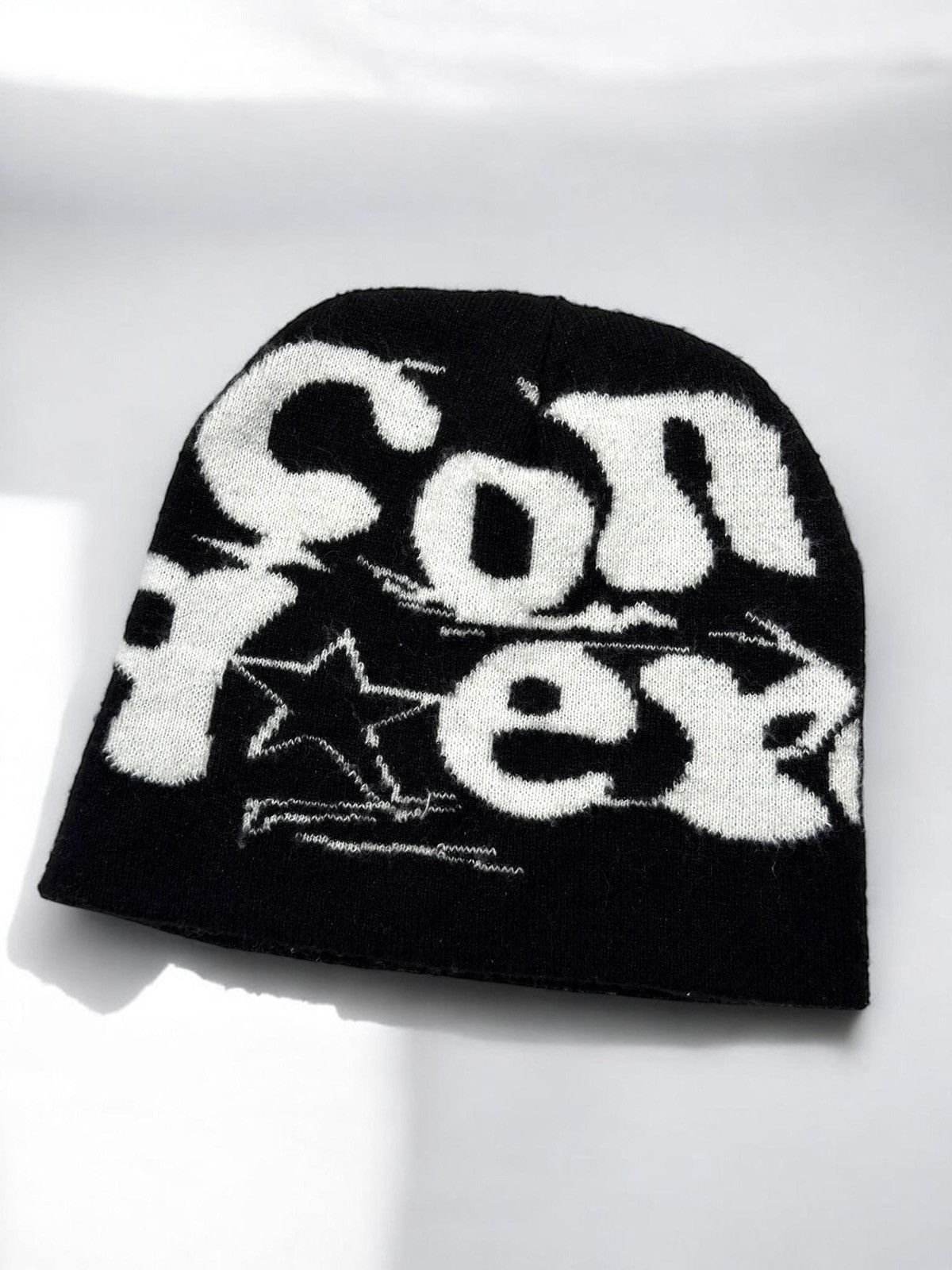 Vintage Black Conquer beanie hat swag y2k 00s streetwear sk8 skate Size ONE SIZE - 1 Thumbnail