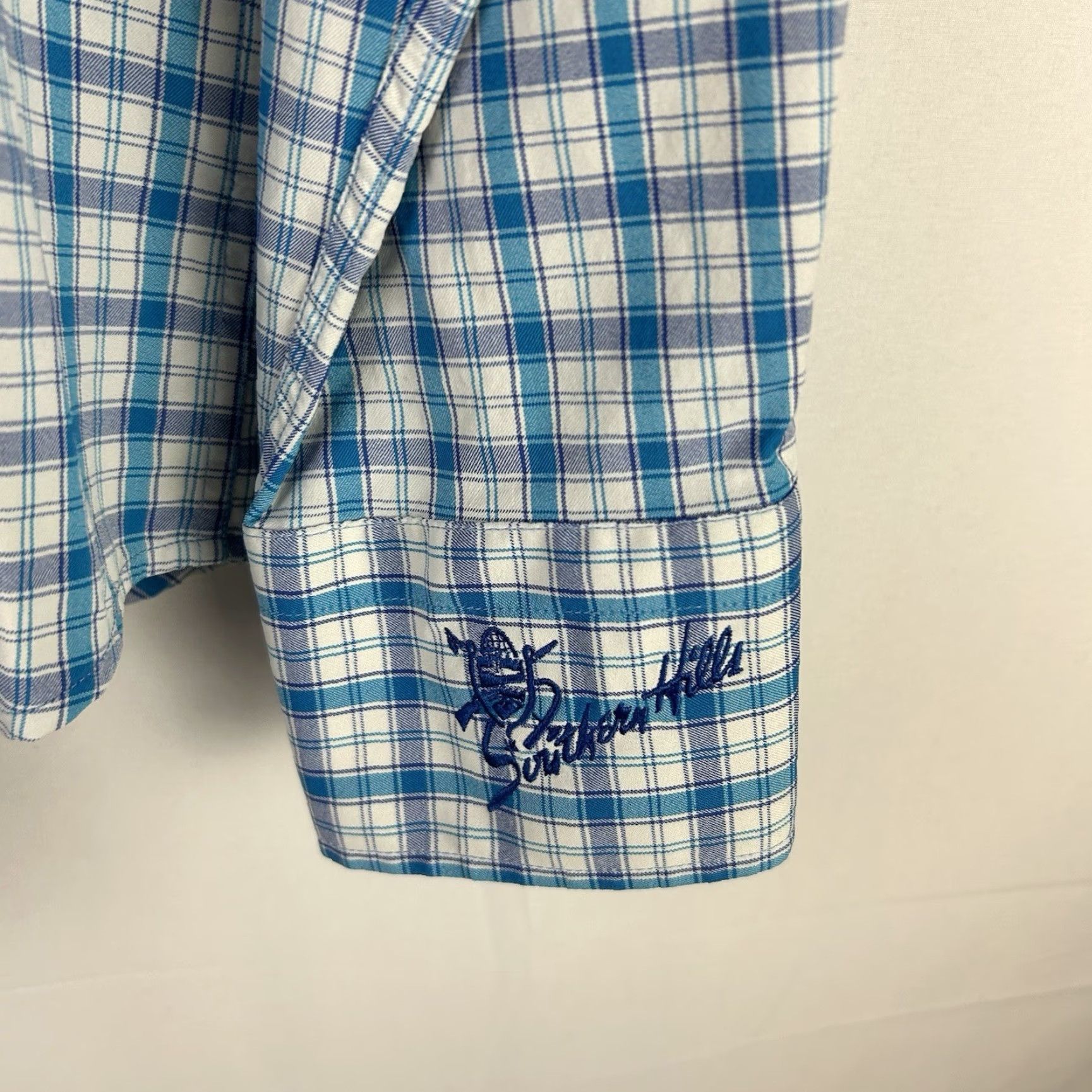 Peter Millar PETER MILLAR Summer Comfort Men’s Blue Check Plaid Shirt XL Size US XL / EU 56 / 4 - 4 Thumbnail