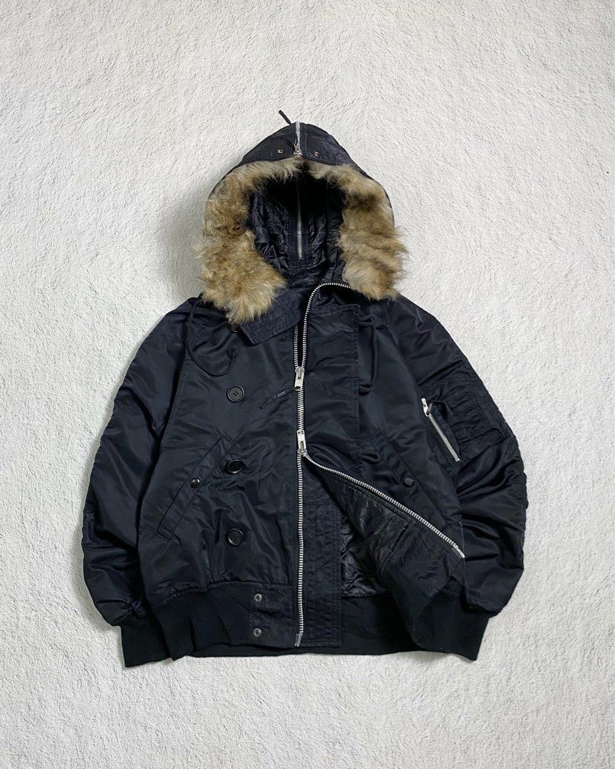 If Six Was Nine Japanese Duck down Bomber Fur jacket Size US L / EU 52-54 / 3 - 1 Thumbnail